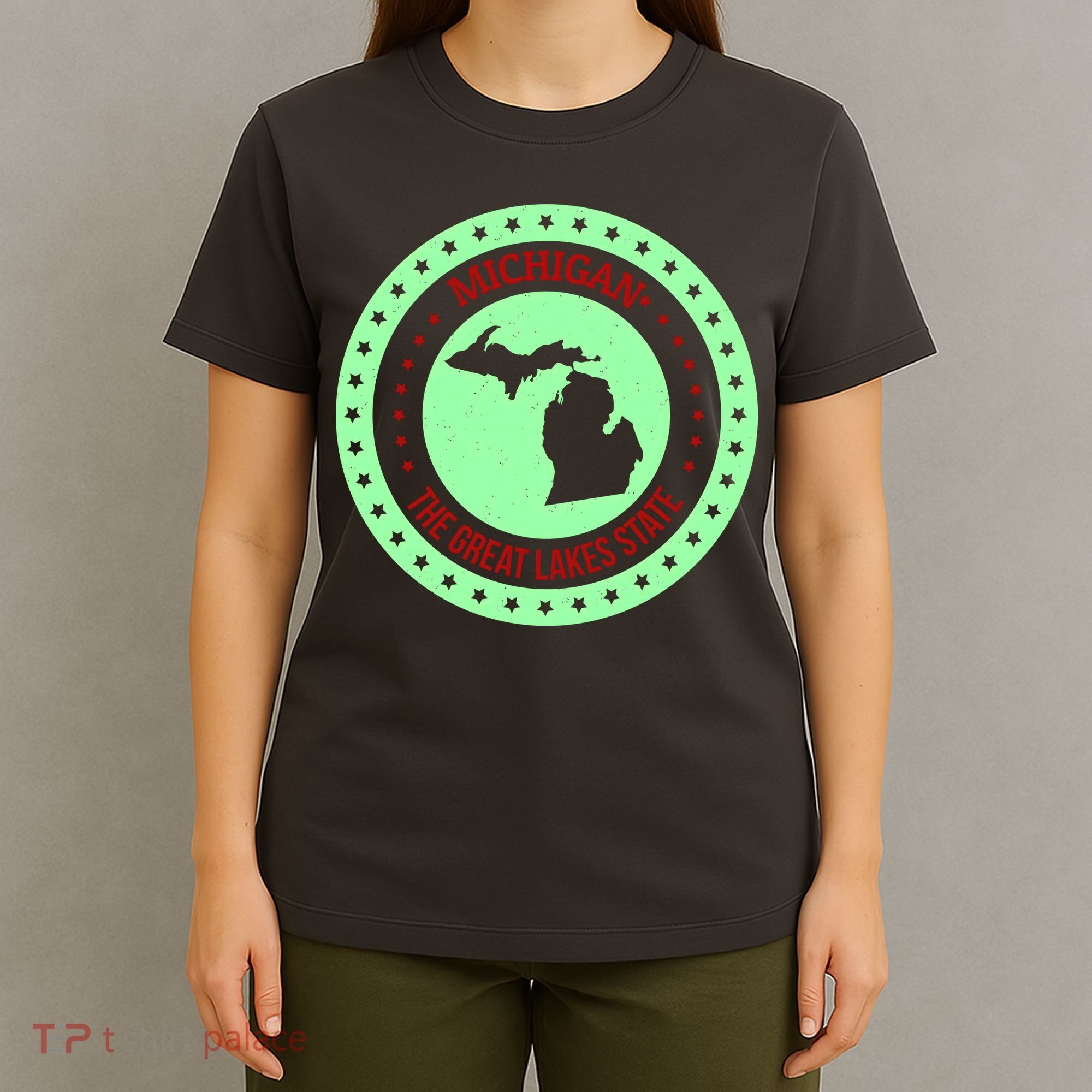 Retro Michigan The Great Lake State Logo T-Shirt