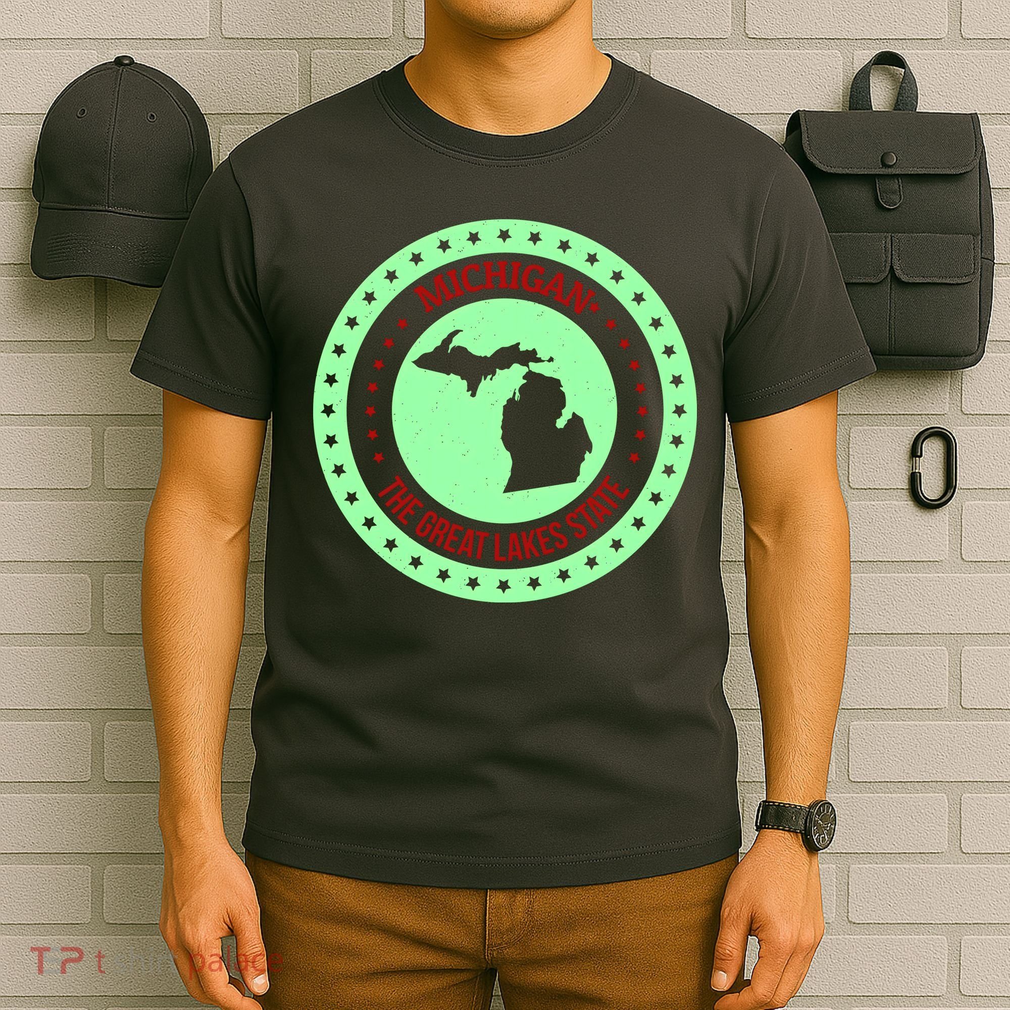 Retro Michigan The Great Lake State Logo T-Shirt