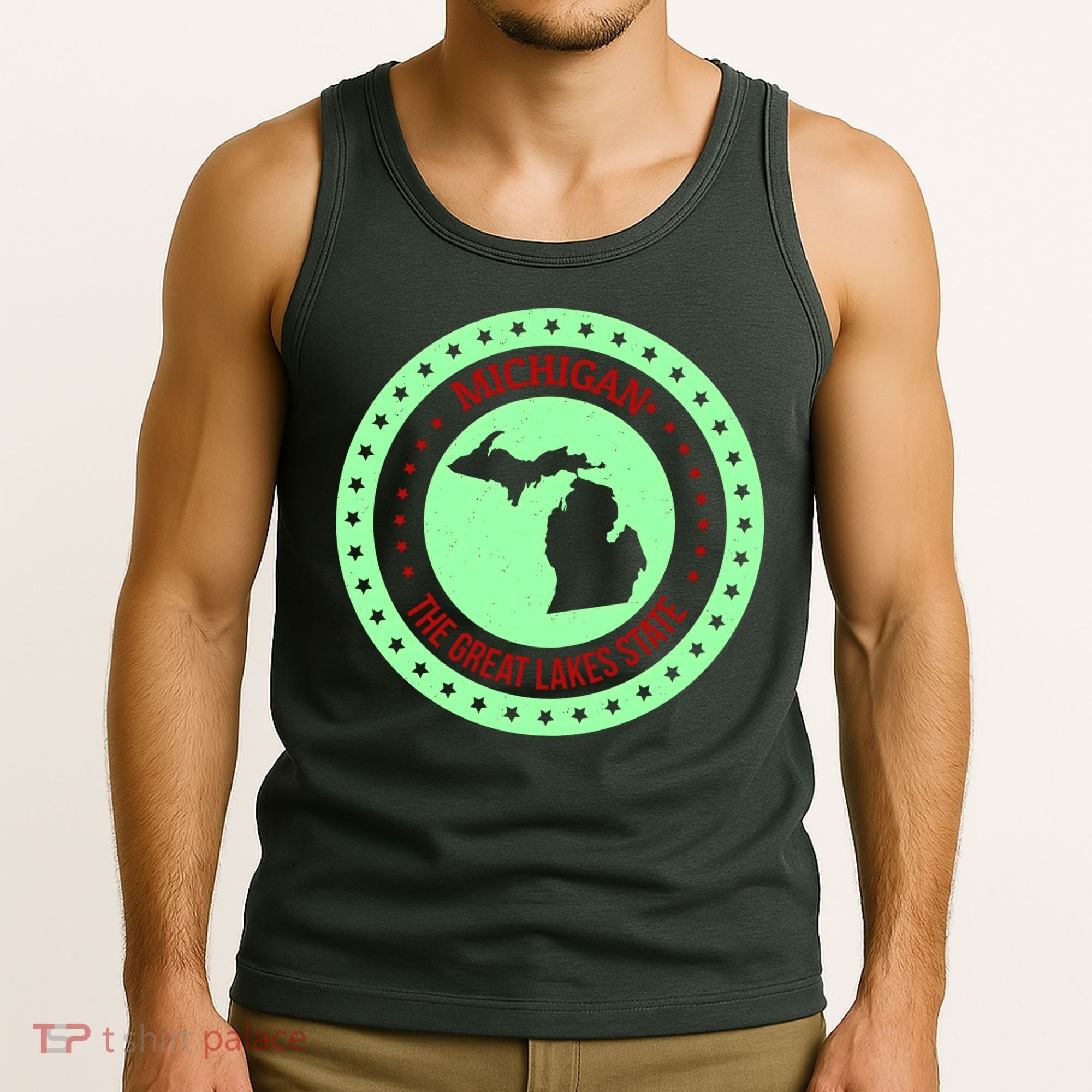 Retro Michigan The Great Lake State Logo Tank Top