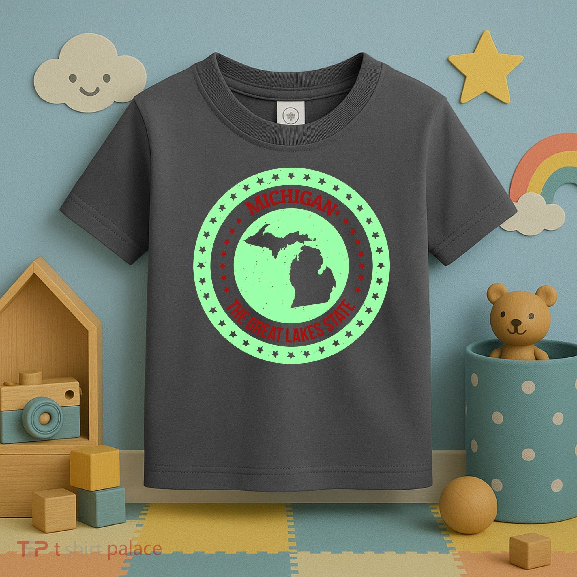 Retro Michigan The Great Lake State Logo Toddler T-Shirt