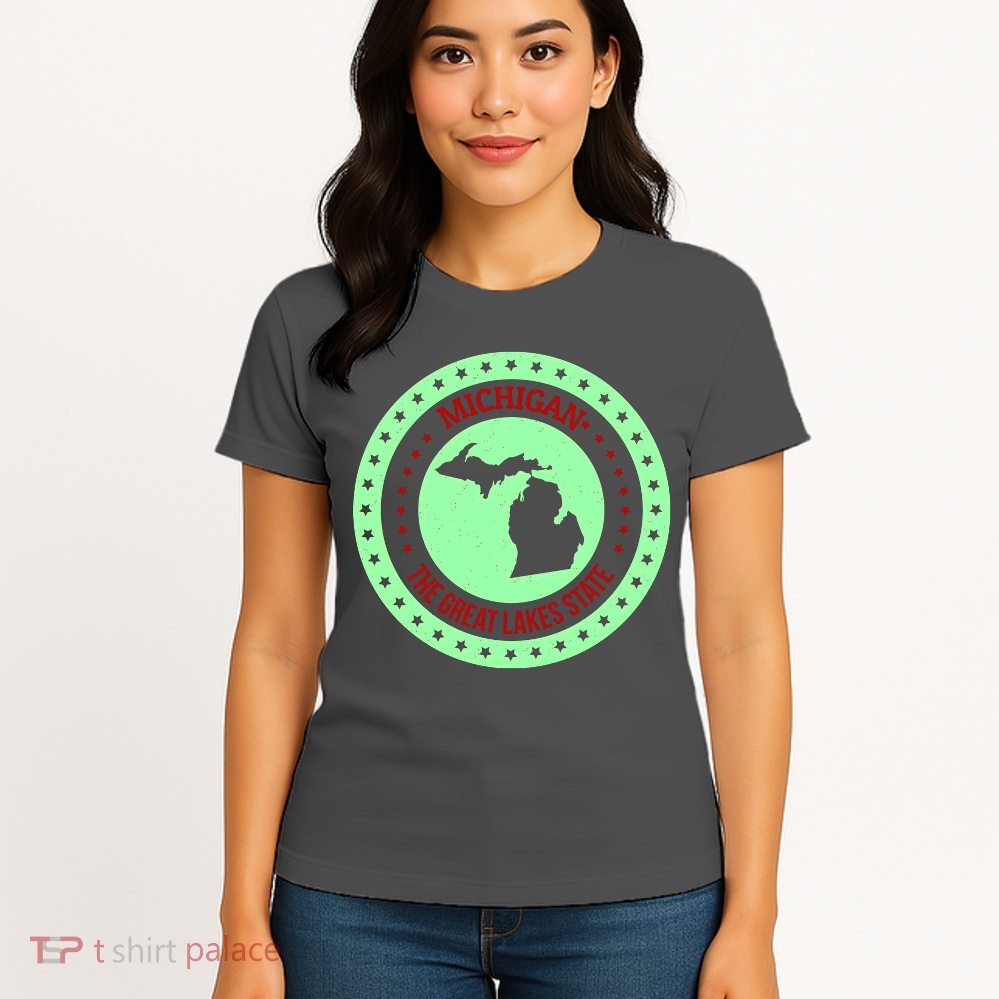 Retro Michigan The Great Lake State Logo Women's T-Shirt
