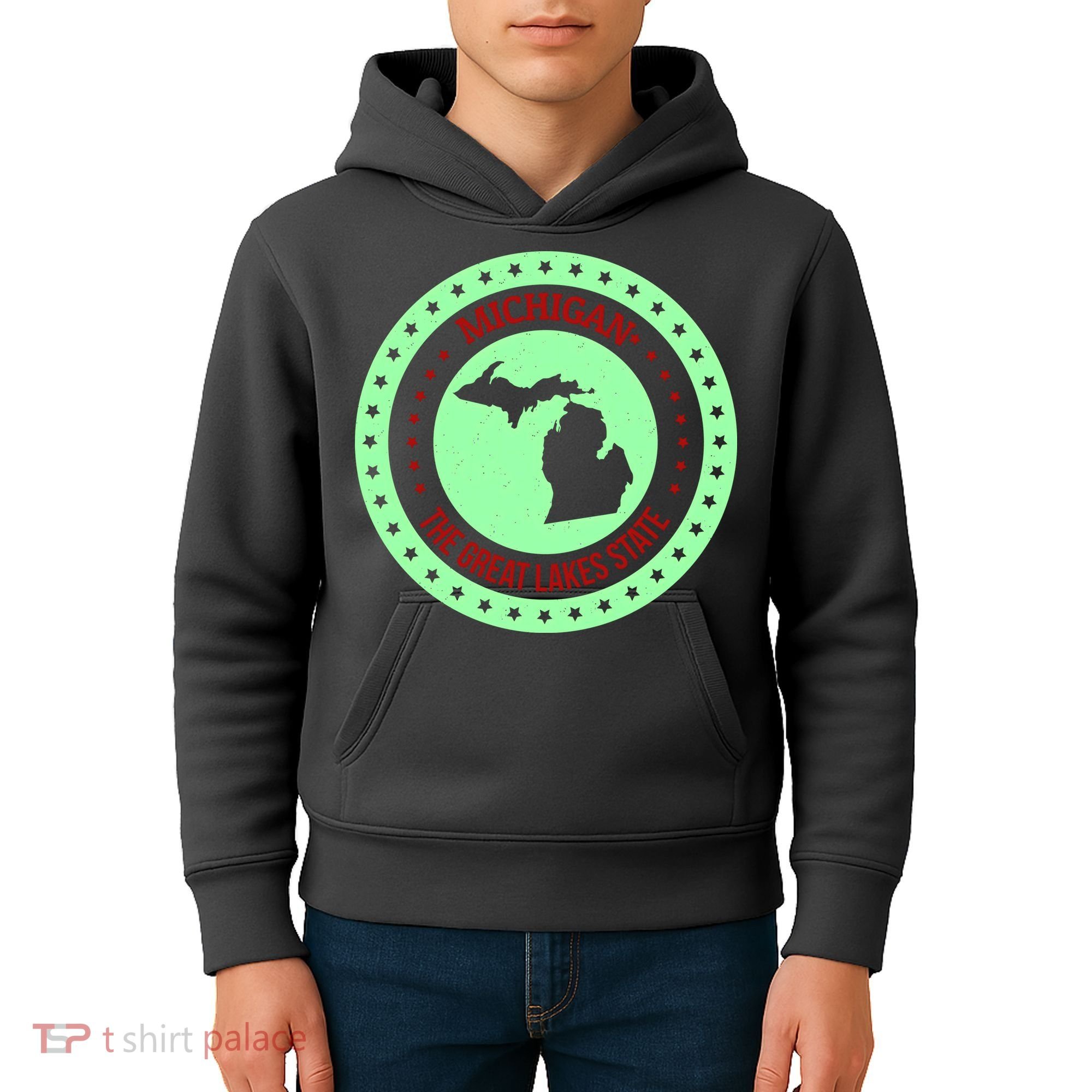 Retro Michigan The Great Lake State Logo Kids Hoodie