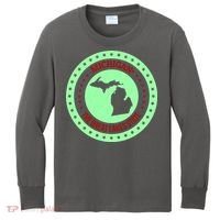 Retro Michigan The Great Lake State Logo Kids Long Sleeve Shirt thumb 0