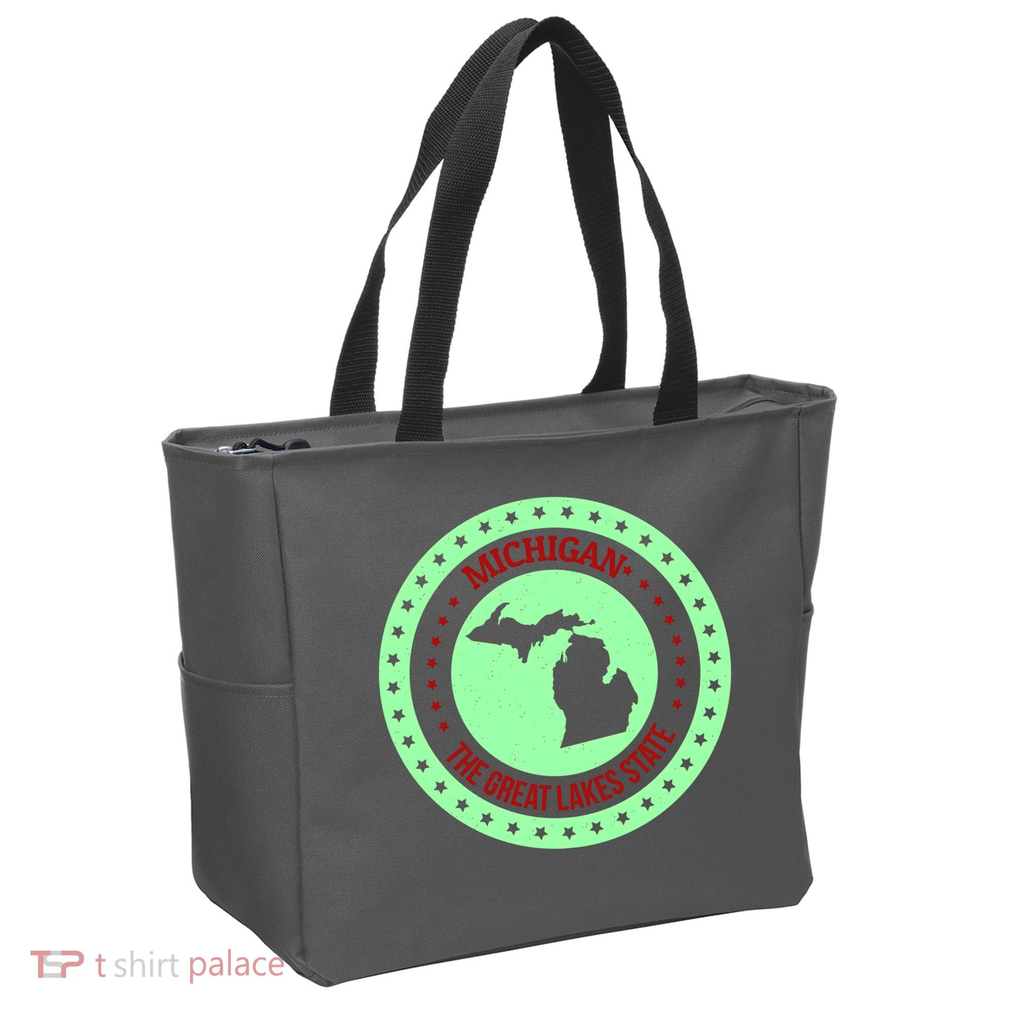 Retro Michigan The Great Lake State Logo Tote Bag