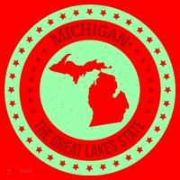 Retro Michigan The Great Lake State Logo Santa Hat thumb 1