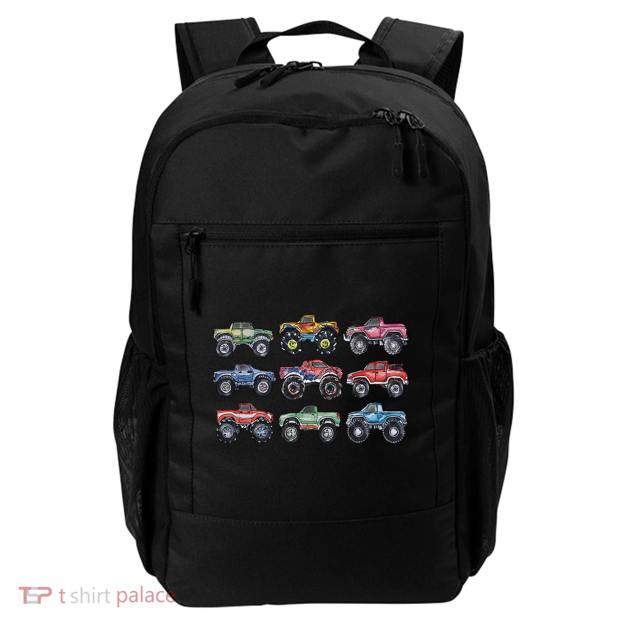 Retro Monster Trucks In A Row Backpack