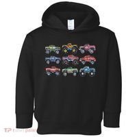 Retro Monster Trucks In A Row Toddler Hoodie thumb 0