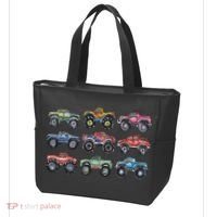 Retro Monster Trucks In A Row Tote Bag thumb 3