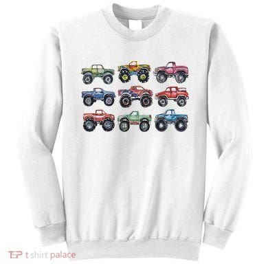 Retro Monster Trucks In A Row Sweatshirt