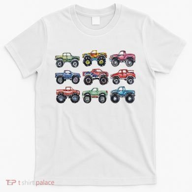 Retro Monster Trucks In A Row T-Shirt