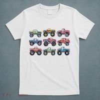 Retro Monster Trucks In A Row T-Shirt thumb 5