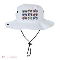 Retro Monster Trucks In A Row Bucket Hat thumb 0