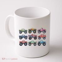Retro Monster Trucks In A Row Coffee Mug thumb 0