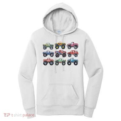 Retro Monster Trucks In A Row Women's Hoodie