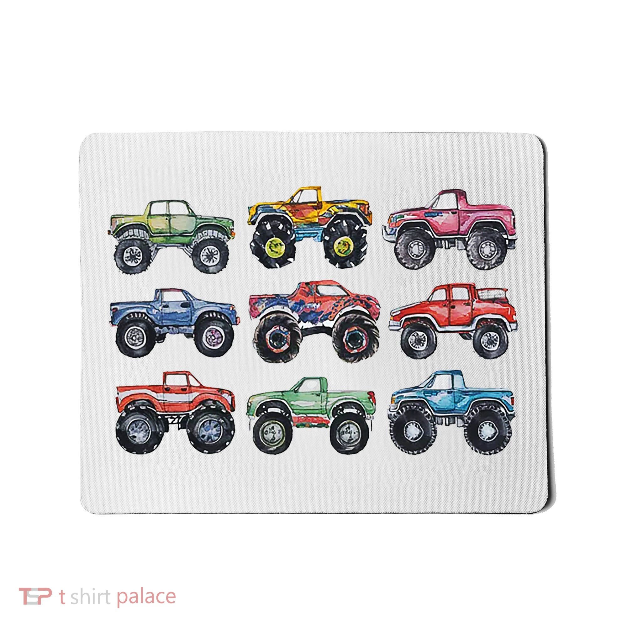 Retro Monster Trucks In A Row Mousepad