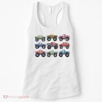 Retro Monster Trucks In A Row Women's Tank Top thumb 0