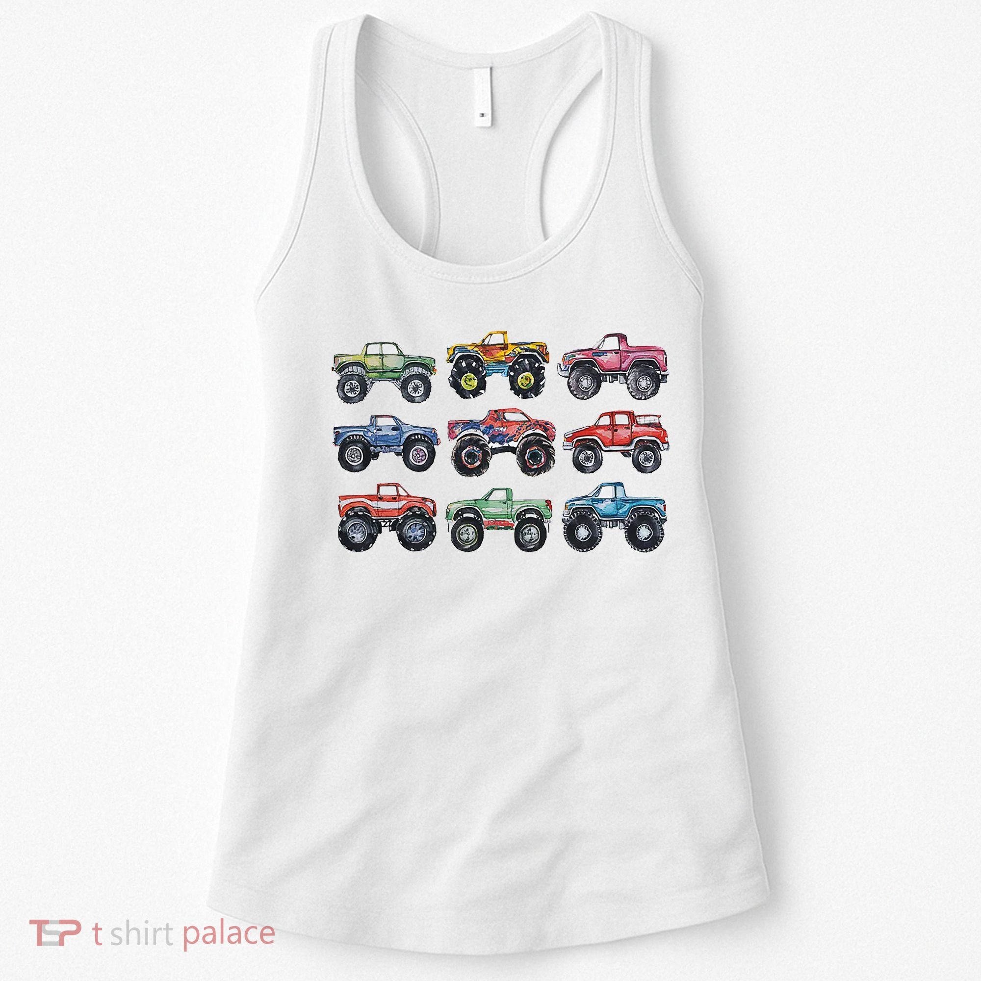 Retro Monster Trucks In A Row Women's Tank Top