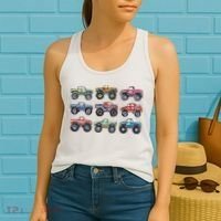 Retro Monster Trucks In A Row Women's Tank Top thumb 2