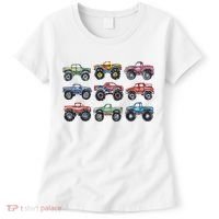 Retro Monster Trucks In A Row Women's T-Shirt thumb 0
