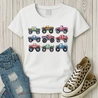 Retro Monster Trucks In A Row Women's T-Shirt thumb 3