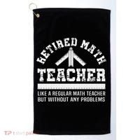 Retired Math Teacher Funny Retirement Gift Problems Golf Towel thumb 0