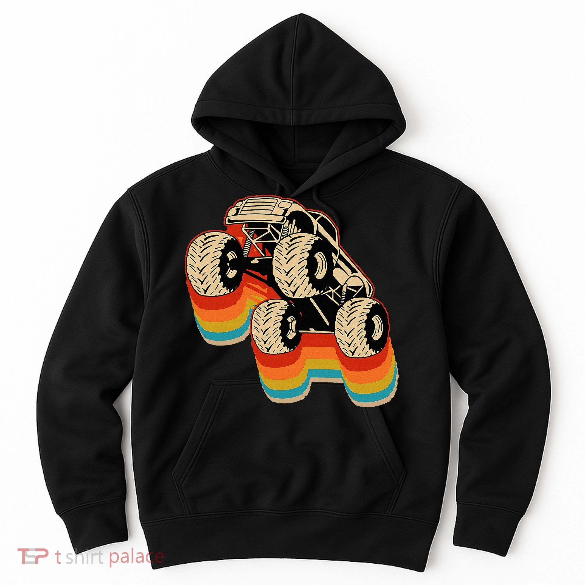 Retro Monster Truck Big Style Truck Hoodie