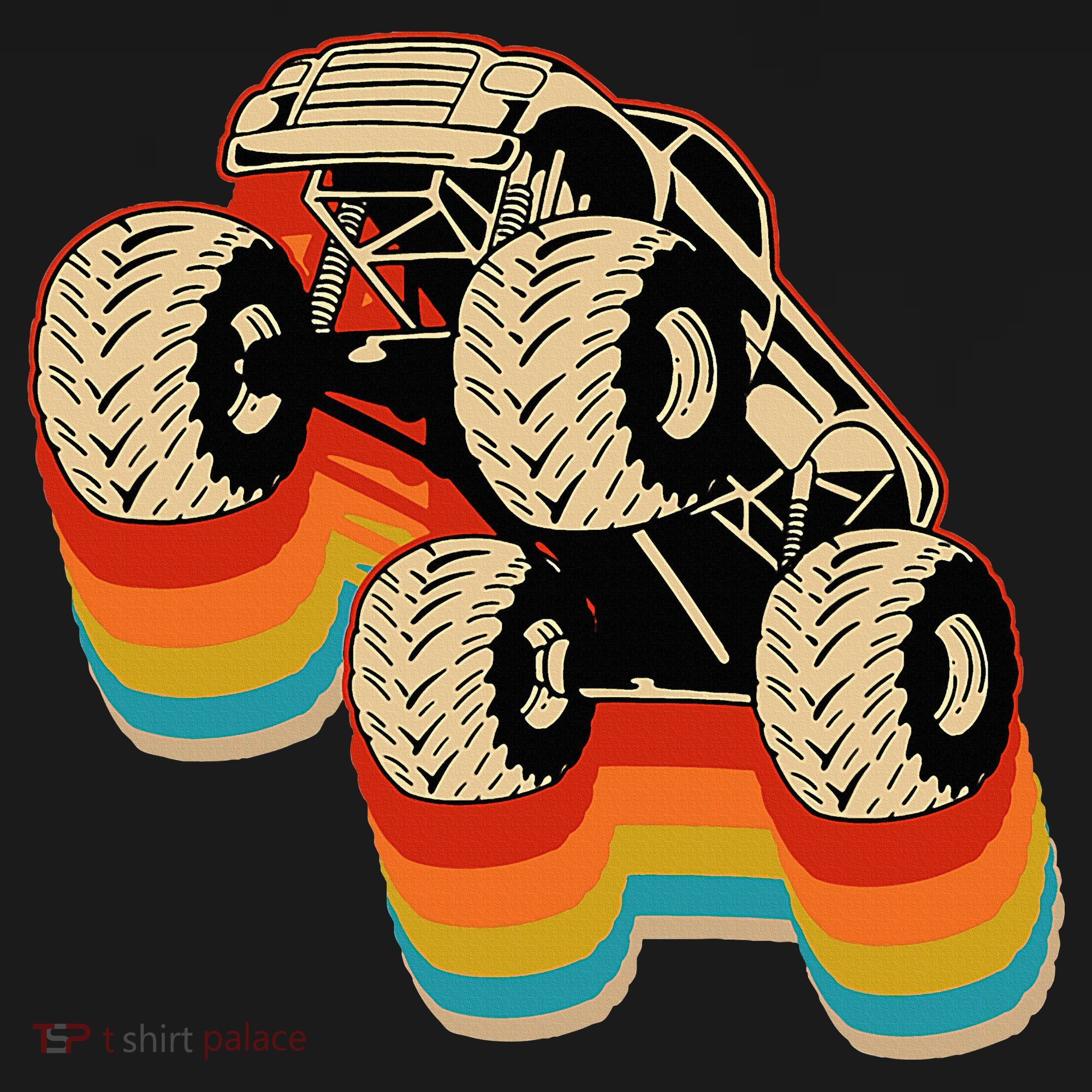 Retro Monster Truck Big Style Truck Women's Hoodie