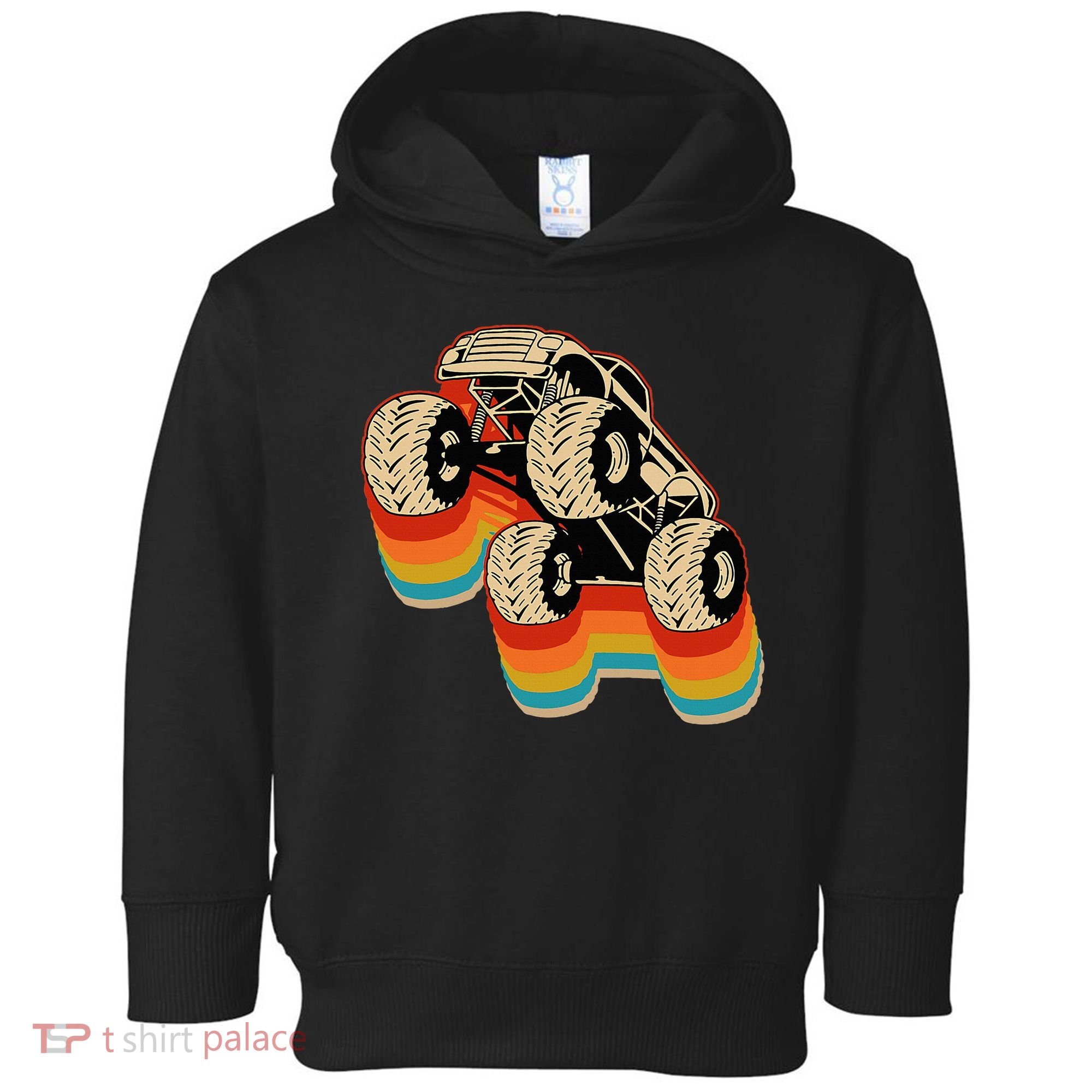 Retro Monster Truck Big Style Truck Toddler Hoodie