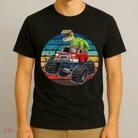 Retro Monster Truck Dinosaur Vintage Sunset Gift For T-Shirt thumb 3
