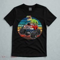 Retro Monster Truck Dinosaur Vintage Sunset Gift For T-Shirt thumb 5