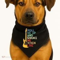 Roll Me Up And Smoke Me When I Die Guitar USA-Made Doggie Bandana thumb 1