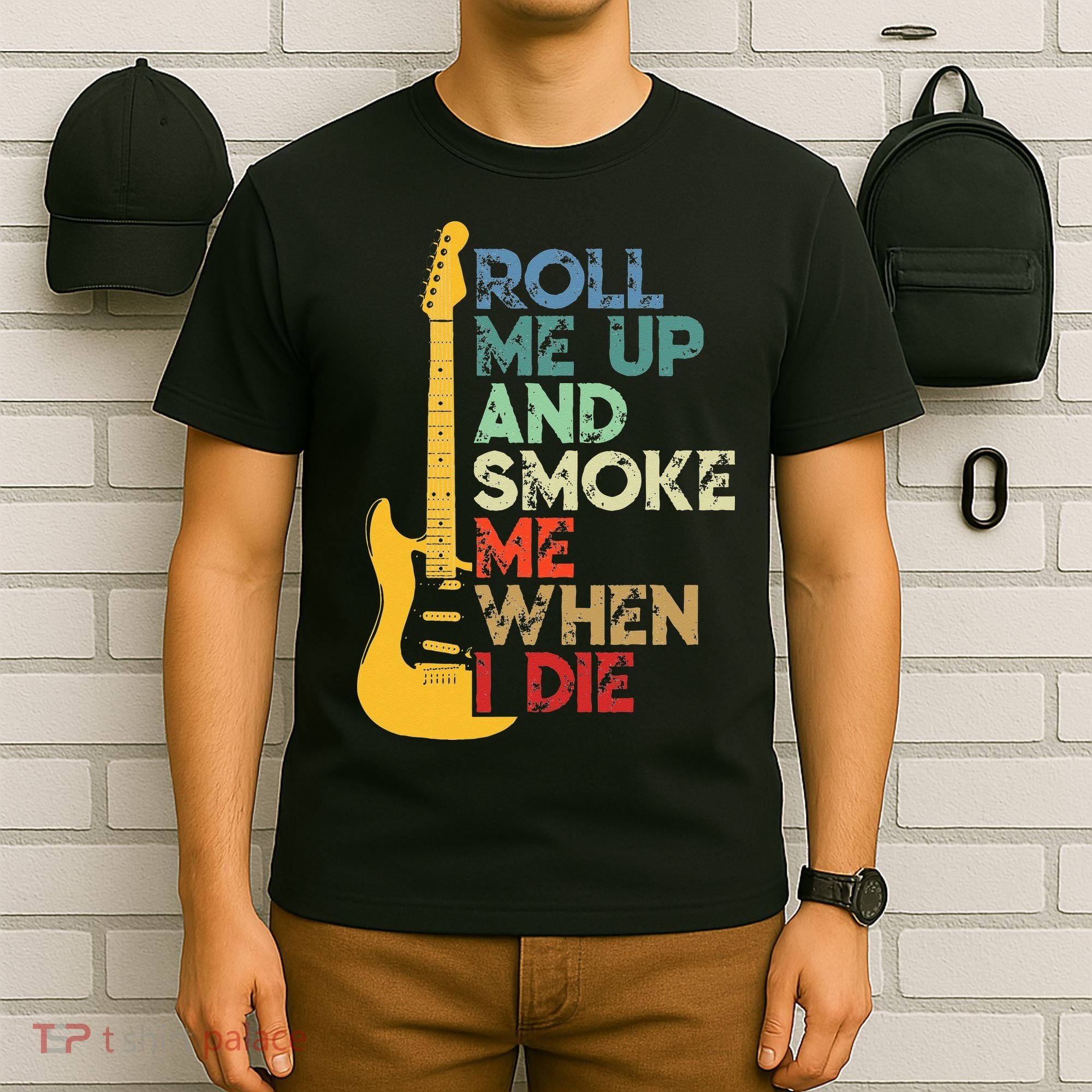 Roll Me Up And Smoke Me When I Die Guitar T-Shirt