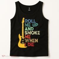 Roll Me Up And Smoke Me When I Die Guitar Tank Top thumb 2