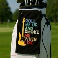 Roll Me Up And Smoke Me When I Die Guitar Golf Towel thumb 2