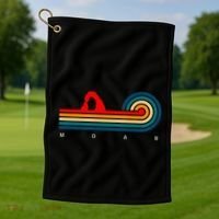 Retro Moab Utah Golf Towel thumb 1