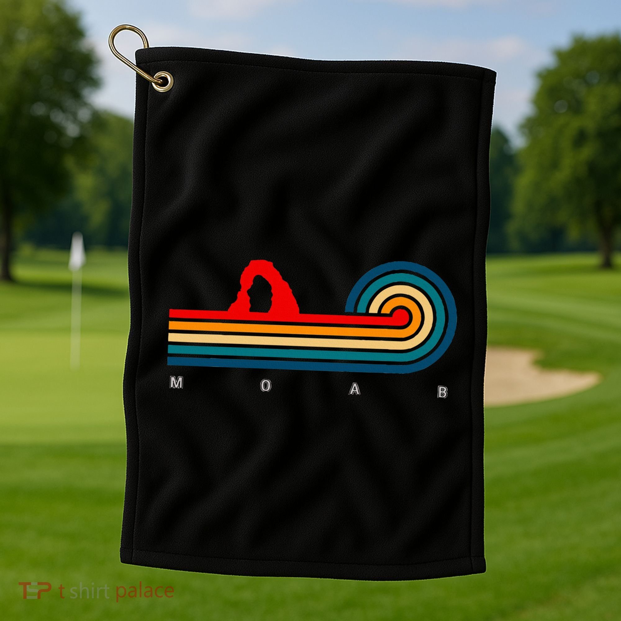 Retro Moab Utah Golf Towel