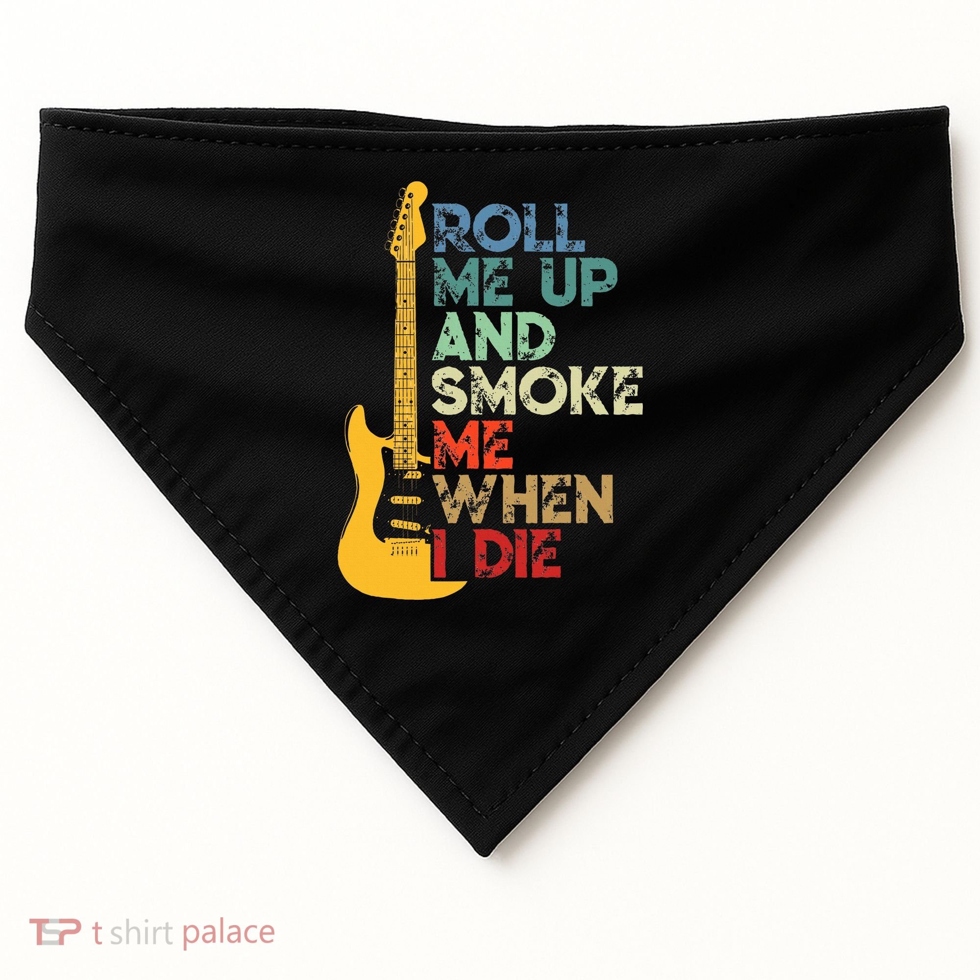 Roll Me Up And Smoke Me When I Die Guitar USA-Made Doggie Bandana