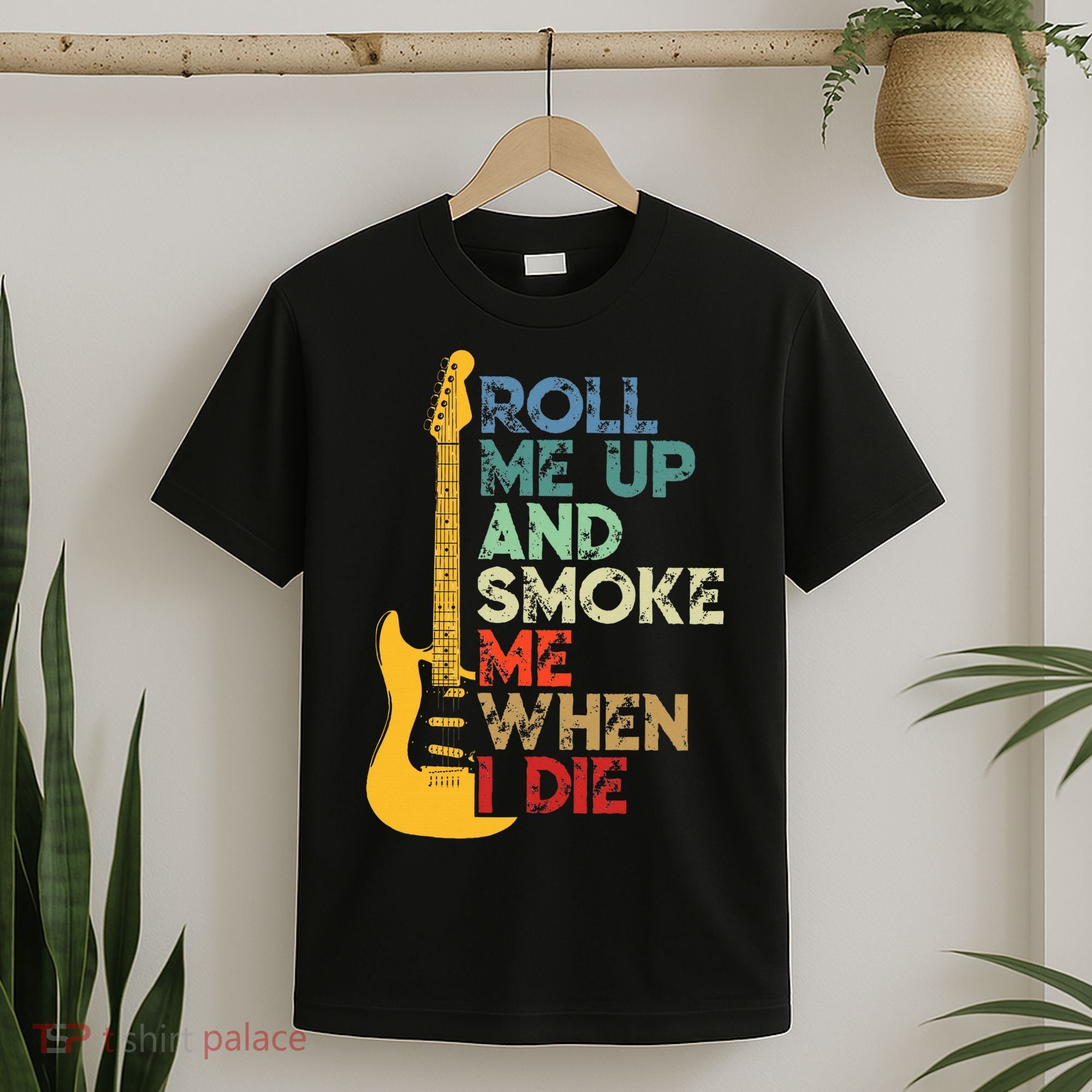 Roll Me Up And Smoke Me When I Die Guitar T-Shirt