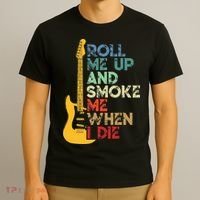 Roll Me Up And Smoke Me When I Die Guitar T-Shirt thumb 3
