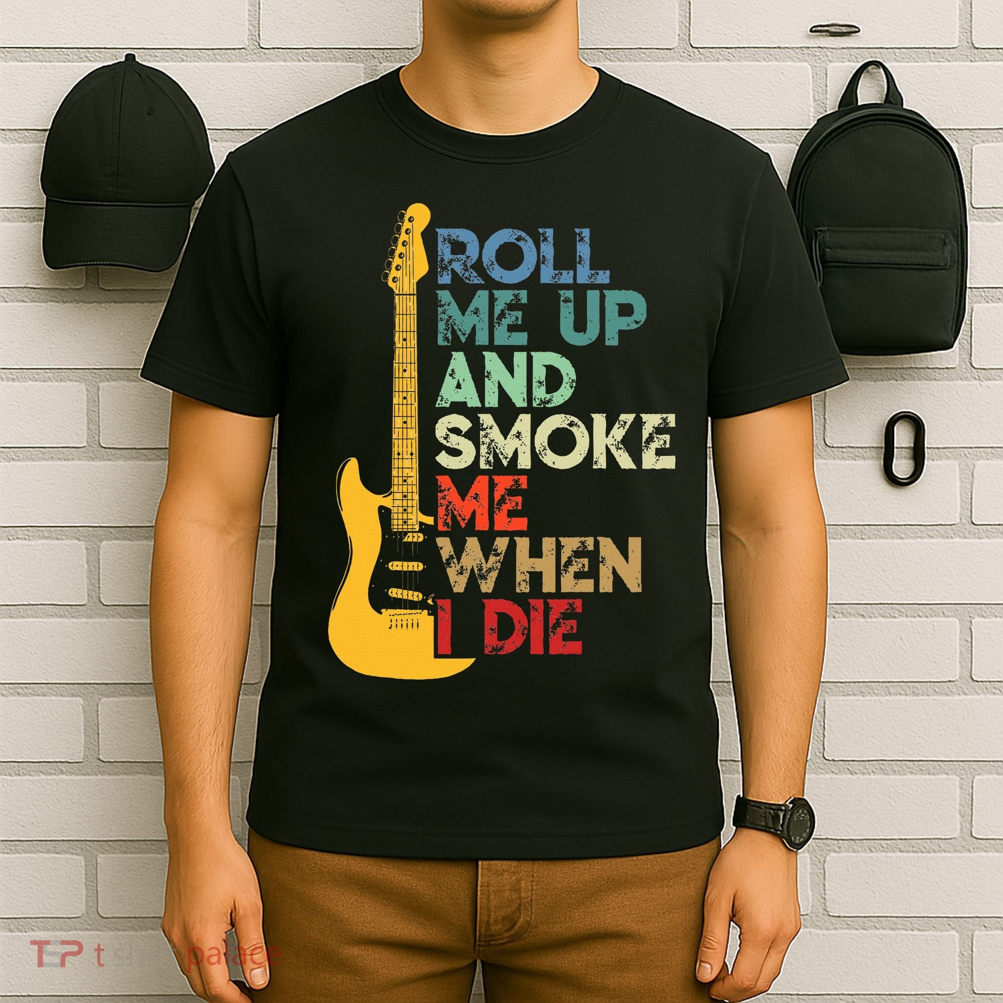 Roll Me Up And Smoke Me When I Die Guitar T-Shirt