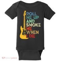 Roll Me Up And Smoke Me When I Die Guitar Baby Bodysuit thumb 0