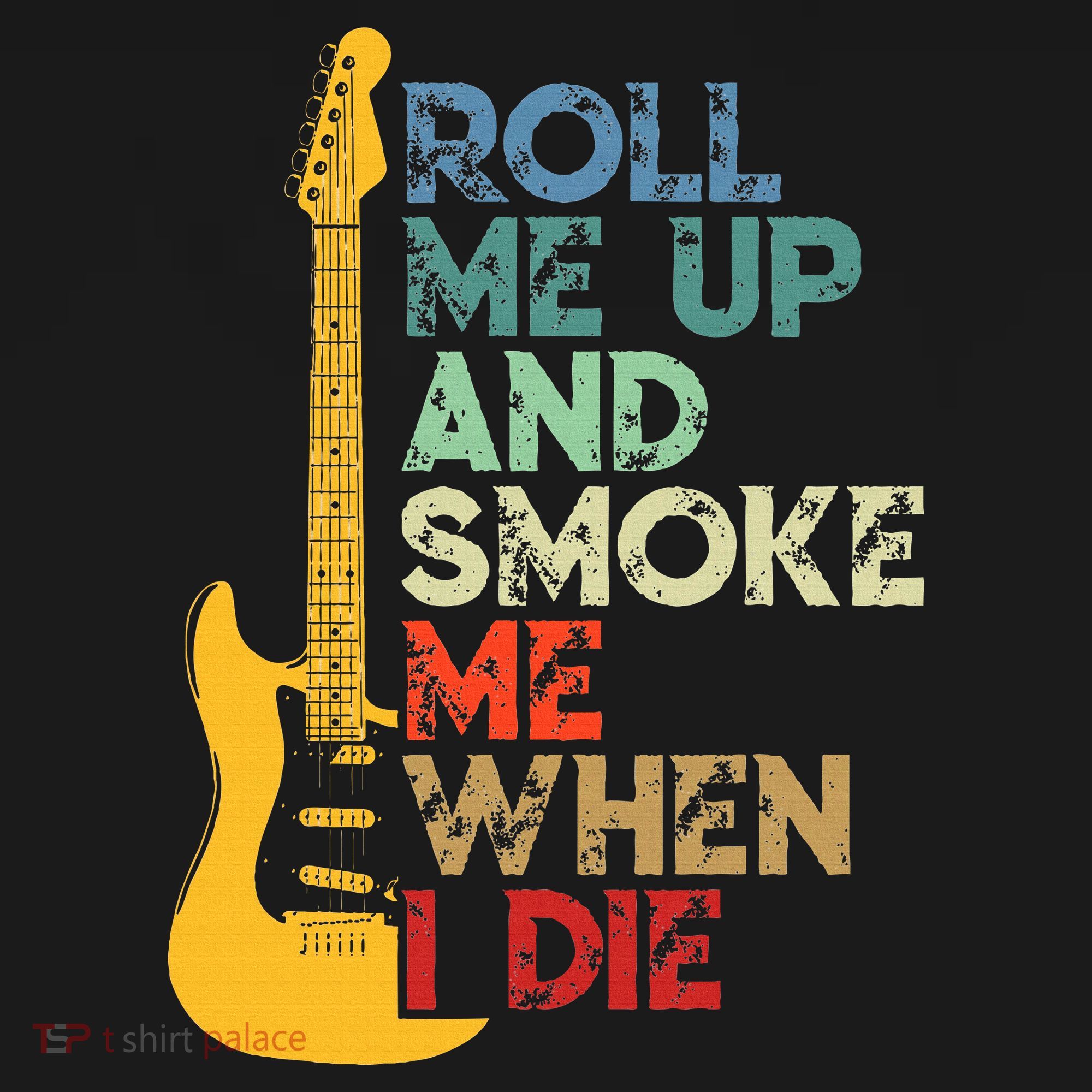 Roll Me Up And Smoke Me When I Die Guitar Baby Bodysuit