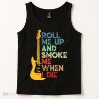 Roll Me Up And Smoke Me When I Die Guitar Tank Top thumb 2
