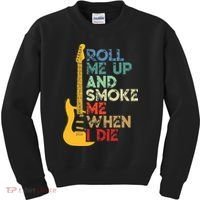 Roll Me Up And Smoke Me When I Die Guitar Kids Sweatshirt thumb 0