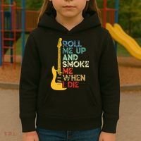 Roll Me Up And Smoke Me When I Die Guitar Kids Hoodie thumb 3