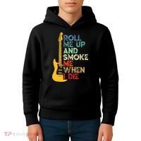 Roll Me Up And Smoke Me When I Die Guitar Kids Hoodie thumb 4