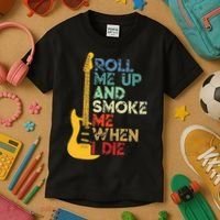 Roll Me Up And Smoke Me When I Die Guitar Kids T-Shirt thumb 3