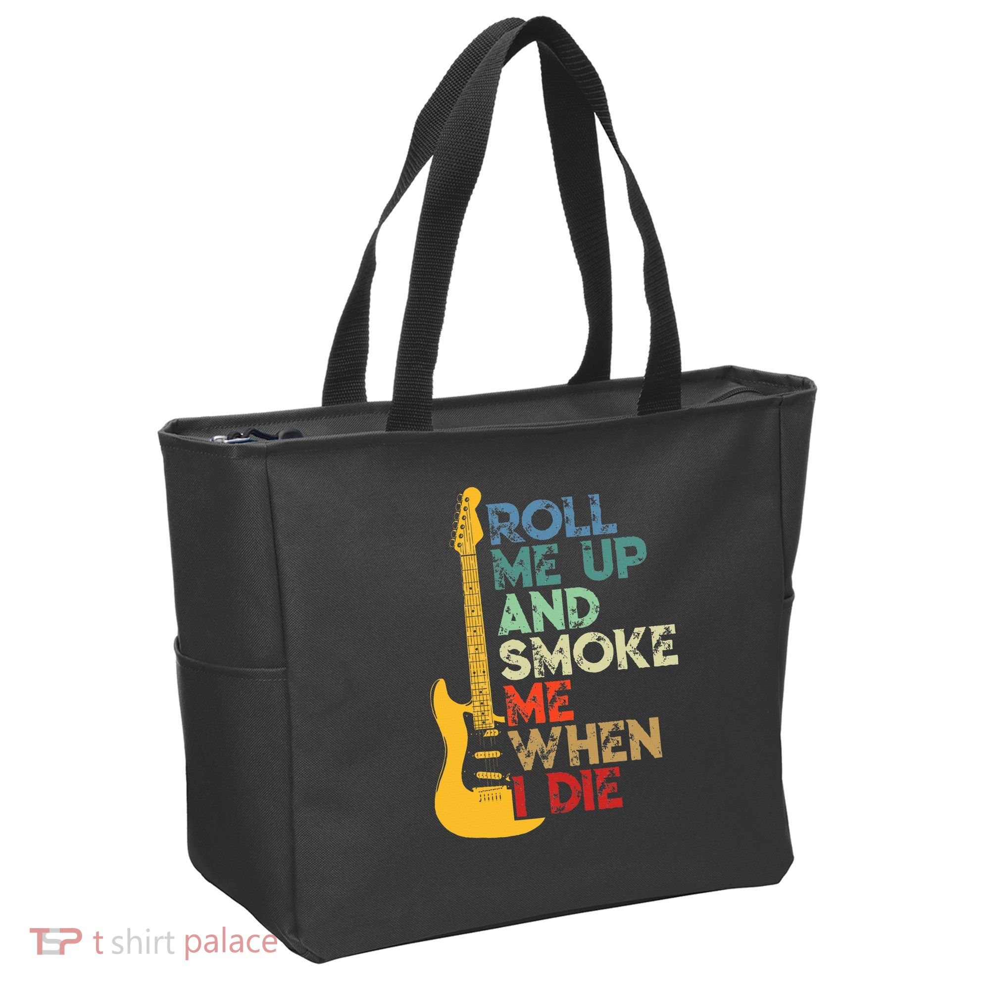 Roll Me Up And Smoke Me When I Die Guitar Tote Bag