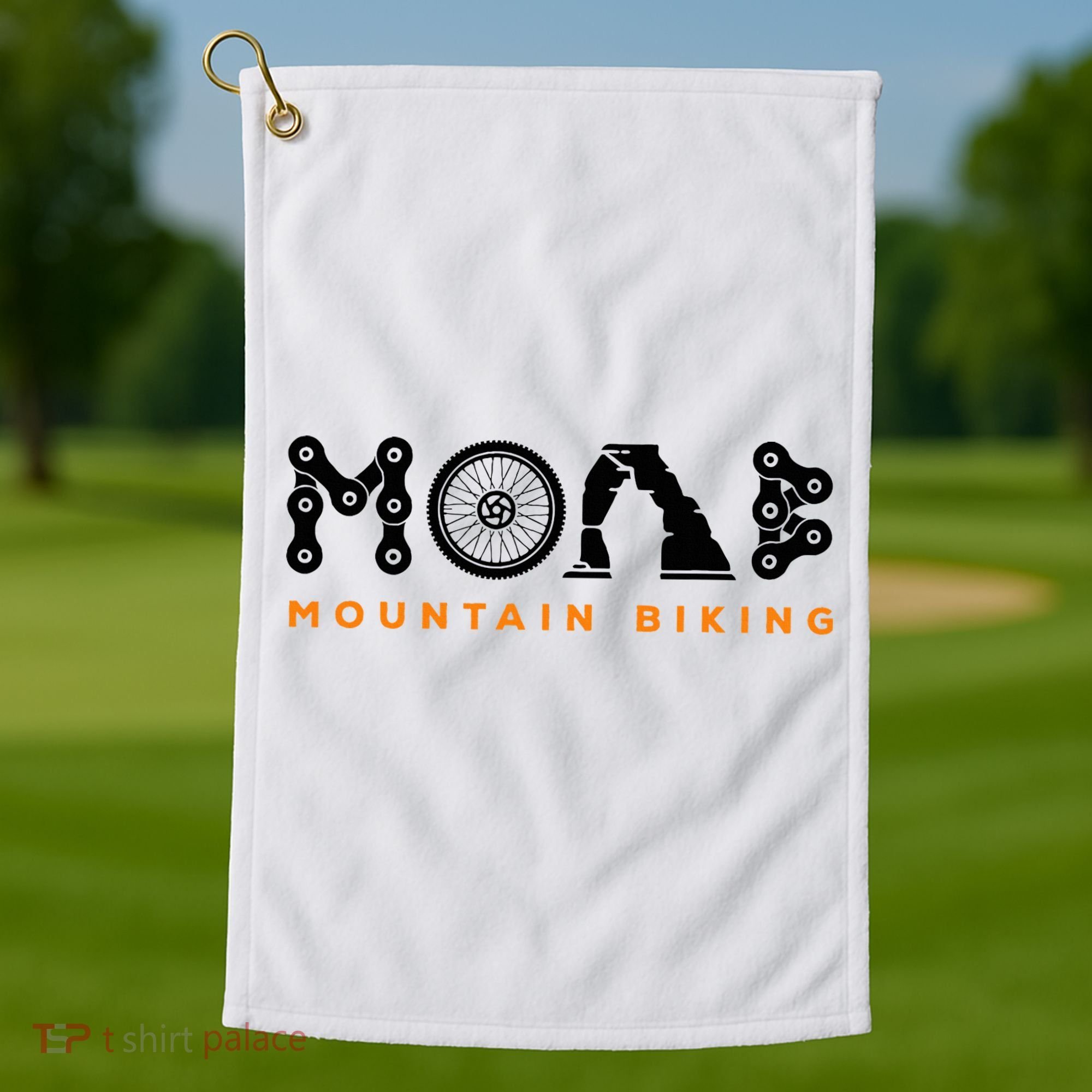 Retro Moab Utah Souvenir Mountain Biking Mtb Trail Riding Golf Towel