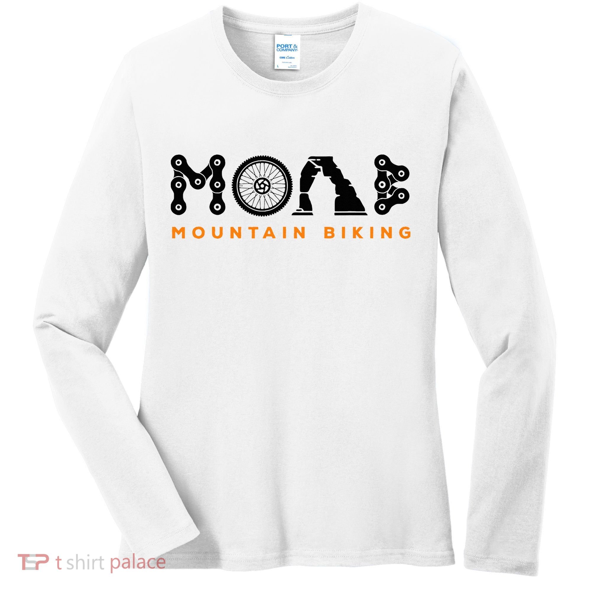 Retro Moab Utah Souvenir Mountain Biking Mtb Trail Riding Women's Long Sleeve Shirt